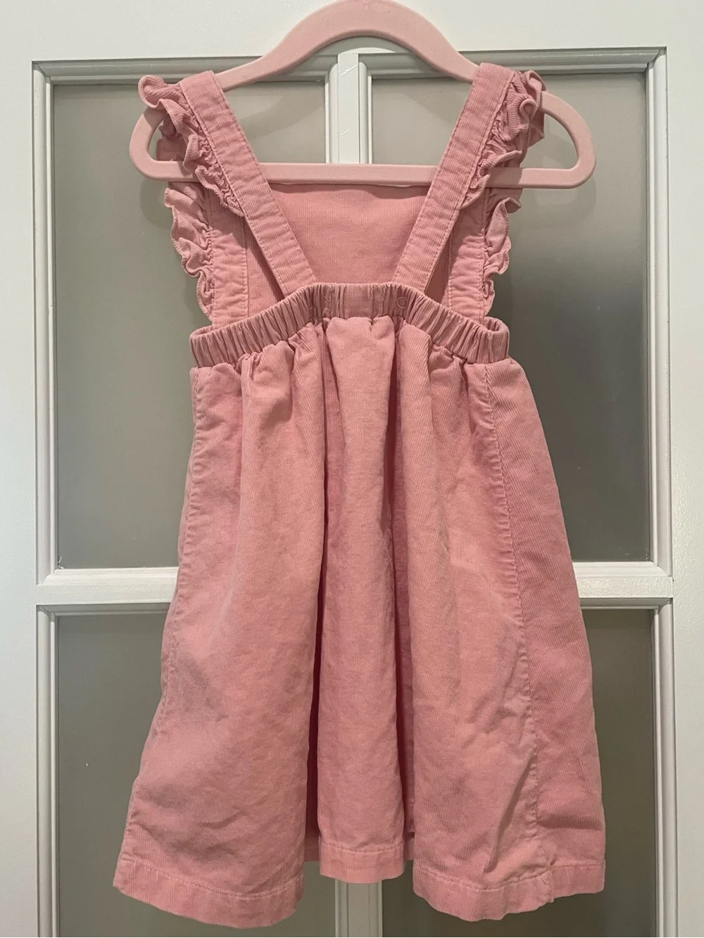 Angel Dear Dusty Pink Ruffle Strap Corduroy Dress